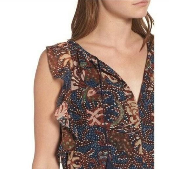 Madewell bohemian chiffon Dress with Flutter Sleeve Slip Dress Size S - Picture 2 of 7